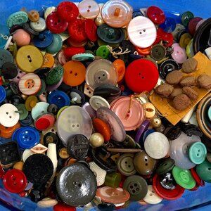 One Pound of Buttons Vintage Assorted Sizes and Colors